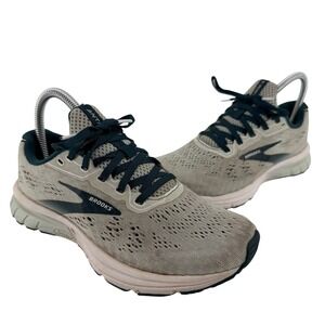 Brooks Anthem 4 Women's 6.5 Running Shoes Gray Teal Lace Up Athletic Sneakers
